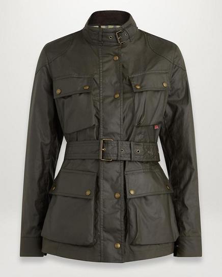 Veste Cirée Belstaff Femme Fieldmaster Vert Olive Coton Soldes MW6507431